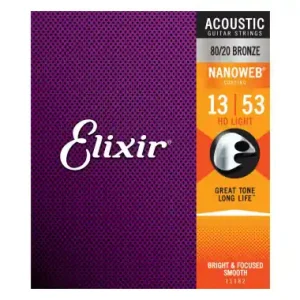 Elixir 11182 Corde Acustiche 80/20 Nanoweb HD Light Must-Have