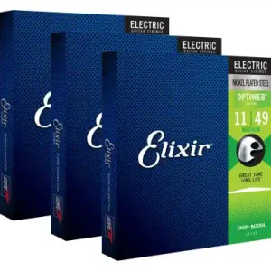 Direttamente Dal Produttore Elixir 19102 Electric Optiweb Medium Set Da 3