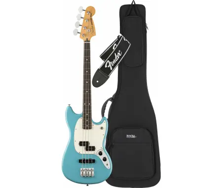 Professionale Fender Player II Mustang Bass PJ RW Aquatone Blue Set