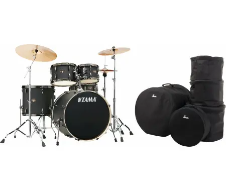 Tama IP52H6WBN-BOB Imperialstar Drumkit Blacked Out Black Set incl. Gigbags Compra Oggi Stesso