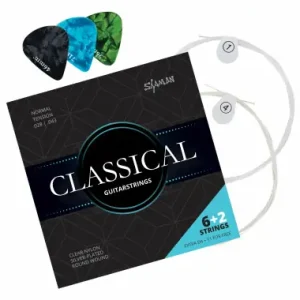 Corde Shaman Classical per Chitarra Classica incl. 2 Corde di Ricambio e 3 Plettro Reso Gratuito