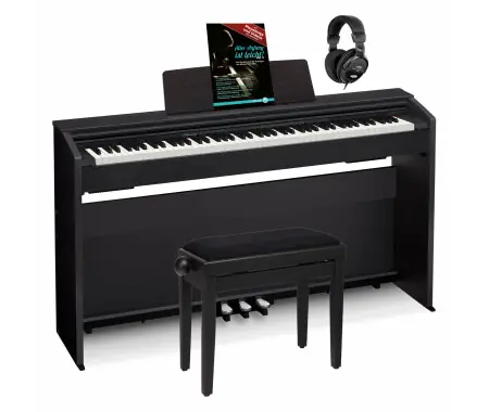 Casio PX-870 BK Privia Pianoforte Digitale Nero – Set incl. Panca, Cuffie e Metodo Popolare