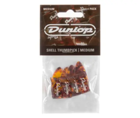 Dunlop 9022P Shell Plettro per Pollice Medium Confezione Da 4 Occasione