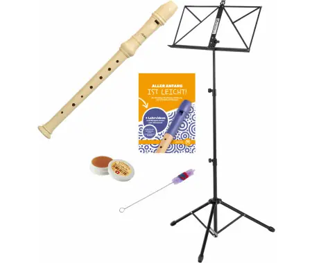 Aulos 302BS Flauto Dolce Soprano in C Elite Set Tedesco Professionale