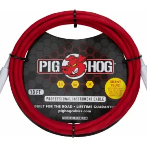 Consegna Rapida Pig Hog Hex Series Cavo Silent 3 m Candy Apple Red