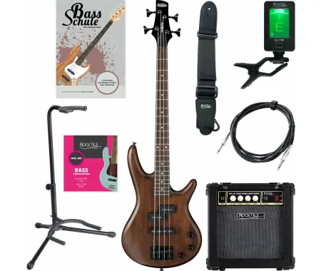 Subito Disponibile Ibanez GSRM20B-WNF E-Bass Walnut Flat Starter Set