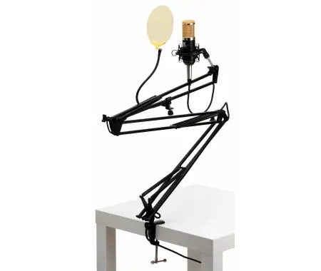 Vendita Finale Pronomic CM-100BG Radioshow Bundle incl. paravento oro e braccio microfono