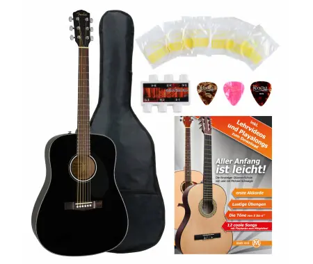 Fender CD-60S Chitarra Acustica Black Starter Set Quantità Limitata
