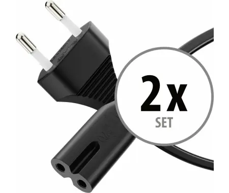 Sonero IEC C7 Cavo di Alimentazione Spina Euro 3m nero Set da 2 Nuova Collezione