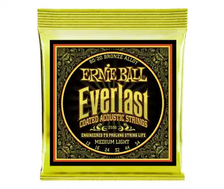 Bestseller Ernie Ball 2556 Everlast Medium Light Coated 80/20 Bronze