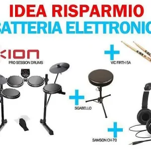 Di Tendenza Ion Audio Pro Session Drums IDEA RISPARMIO + sgabello + bacchette vic firth + cuffie