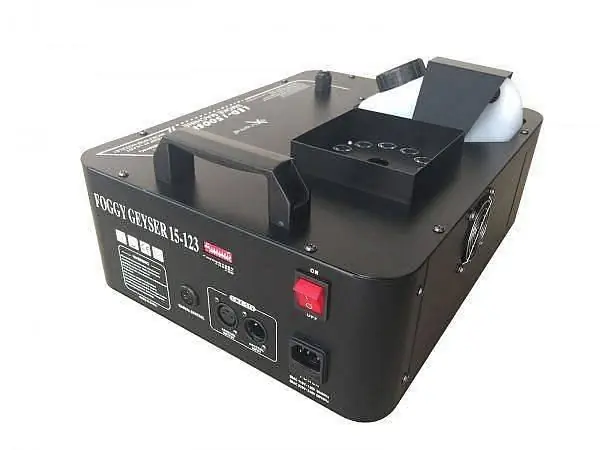 EXTREME FOGGY GEYSER 15-123 MACCHINA DEL FUMO 1500 WATT DMX 12 LED RGB 3 WATT CONTROLLO REMOTO Must-Have
