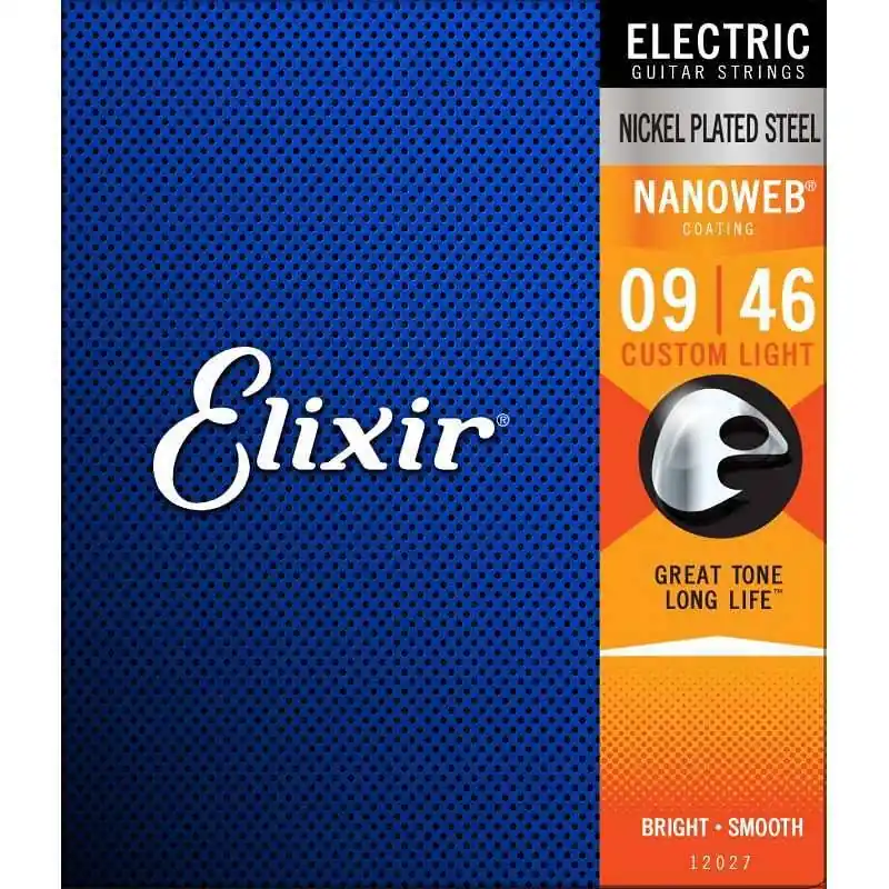 Elixir muta per chitarra elettrica Custom Light 09-46 - Nanoweb coating - 12027 Scelto Dai Clienti