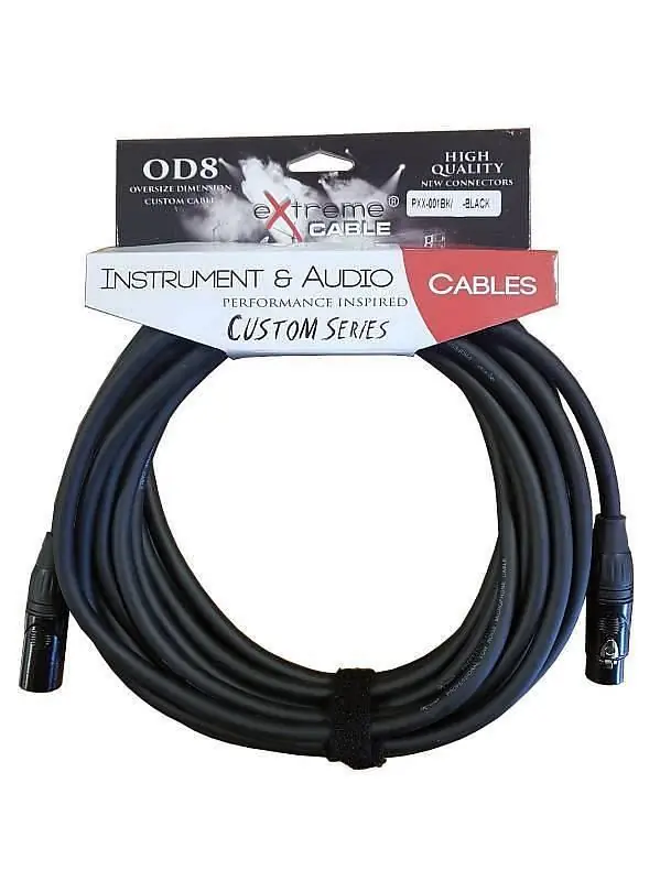 Occasione Extreme PXX-001BK/10M-BLACK CAVO MICROFONICO BILANCIATO XLR-XLR OD8 SERIE CUSTOM PER LIVE & STUDIO 10 METRI ANELLI CONNETTORI N