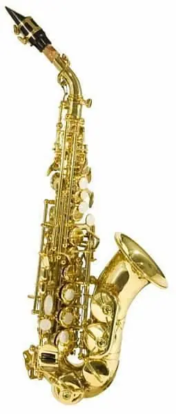 Spedizione Espresso EXTREME JBSS-06 SAX SOPRANO CURVO SIb IN OTTONE DORATO - SET COMPLETO