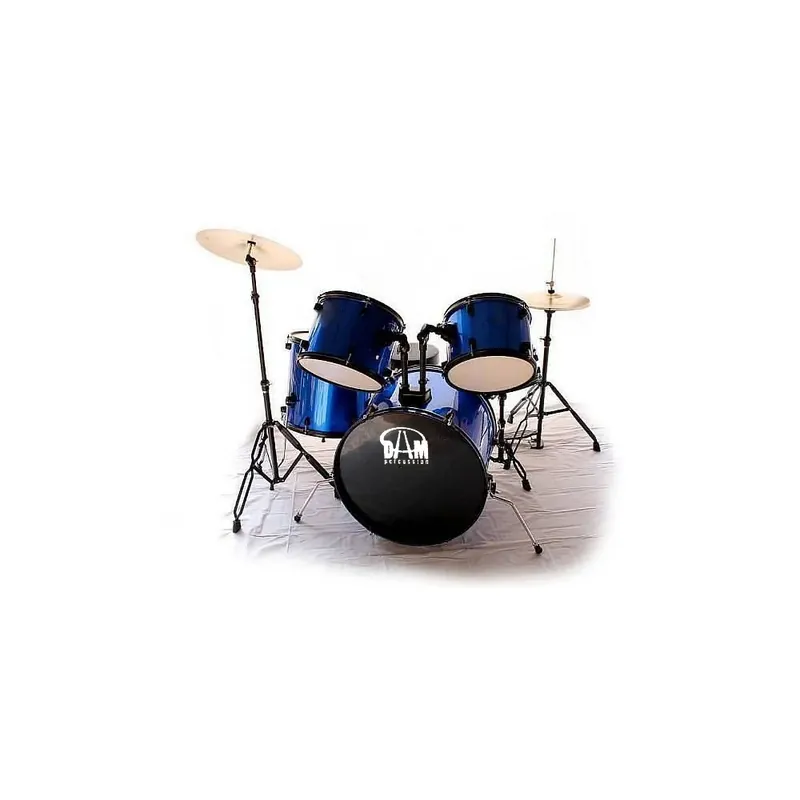 DAM DP1105MBL Batteria acustica completa 5 PEZZI Blu con meccaniche, piatti e seggiolino Prezzo Basso