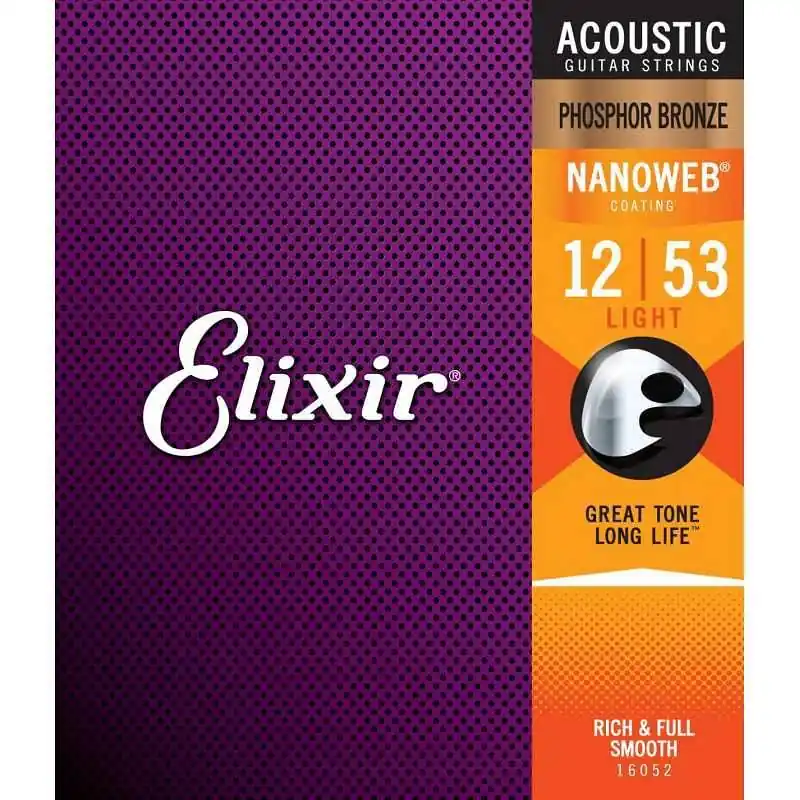 Quantità Limitata Elixir muta per chitarra acustica Light 12-53 - Nanoweb Coating - Phosphor Bronze - 16052
