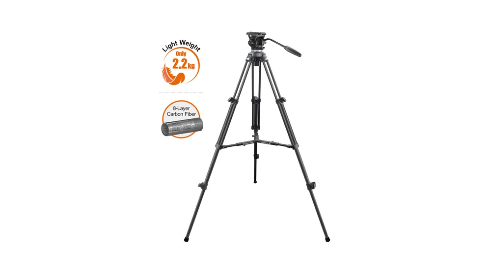 Offerta Speciale E-image EC610R Kit trépied vidéo en fibre de carbone