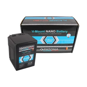 Batería Patona Platinum NANO V190 V-Mount 189Wh para Sony DSR 600P 650P 652P HDW 800P PDW 850 BP-150w RED ARRI Offerta Del Giorno