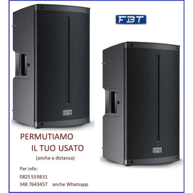 FBT X-lite 112A V2 Coppia Casse Amplificate Attive Professionali 12" 3000W Bluetooth 5.0 Nuovo Arrivo