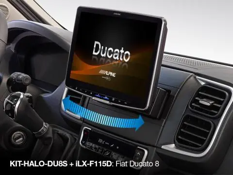 Solo Oggi Alpine ILX-F115DU8S Autoradio per Fiat Ducato 8 SWIVEL 1 DIN schermo 11" capacitivo orientabile