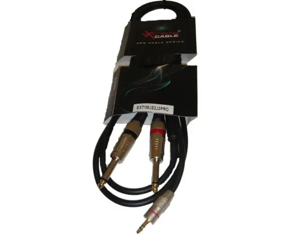 EXTREME 1MJS2J2PRO MINI JACK STEREO 1/8" 3.5mm 2 JACK 6.3mm CAVO AUDIO DI SEGNALE SCHERMATO 2mt. Scelto Dai Clienti