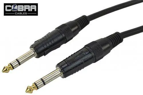COBRA CL010-01 CAVO JACK STEREO 6,35MM A JACK STEREO 6,35MM 1 METRO Saldi