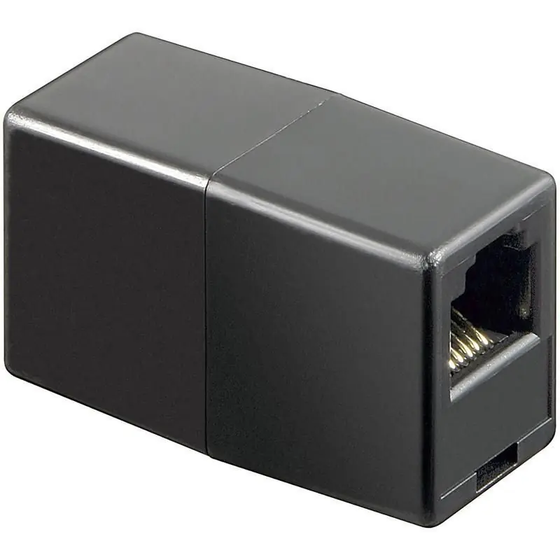 Esclusivo Adattatore Telefonico RJ12 6 poli 6 contatti Pin to Pin F/F Nero