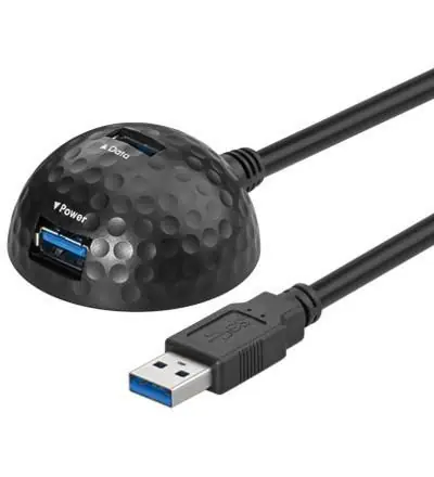 Cavo USB 3.0 A M / 2XA F da Tavolo Colore Nero Spedito Oggi