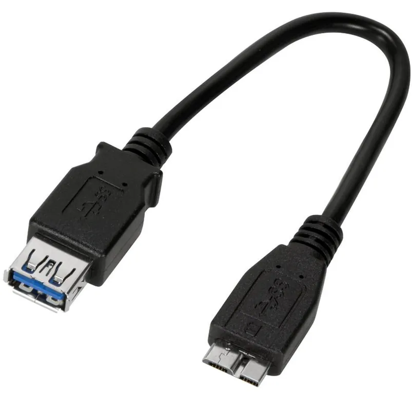 Offerta Lampo Cavo USB 3.0 OTG A Femmina / Micro B Maschio 0.2m Nero