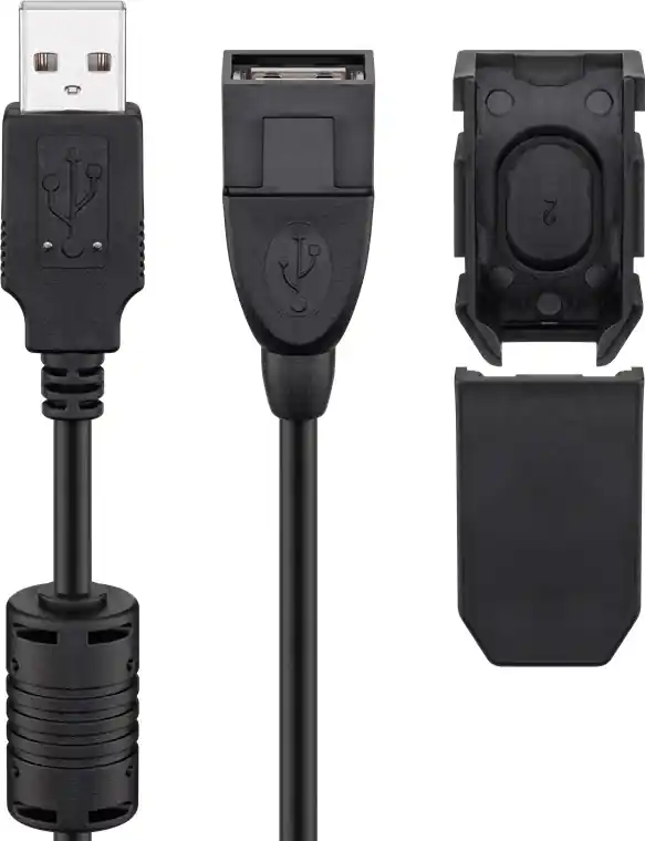 Cavo Prolunga USB 2.0 con Ferrite A Maschio / A Femmina 2m Nero Più Venduto