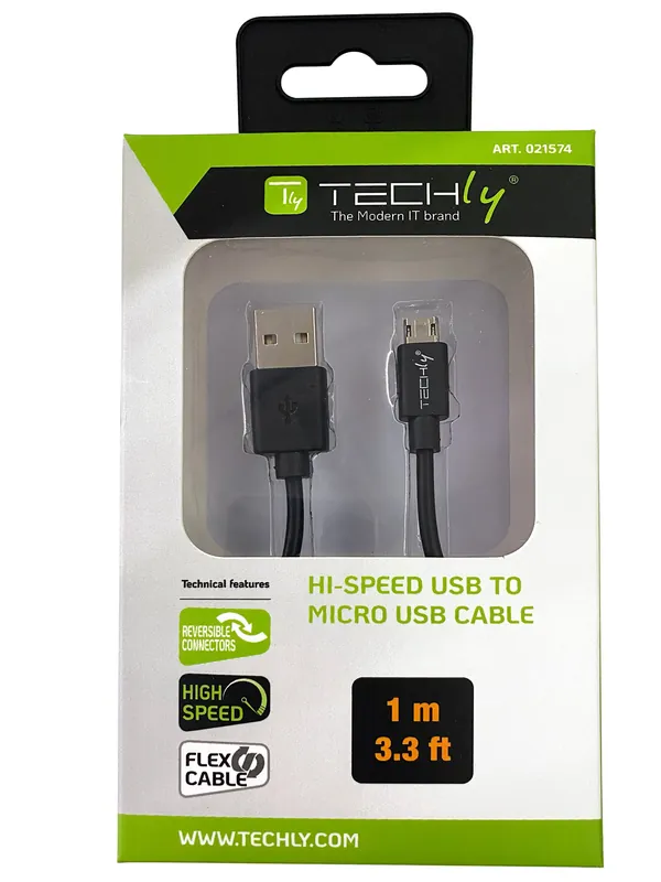 Acquista Ora Cavo High Speed USB a MicroUSB Reversibile 1m Nero