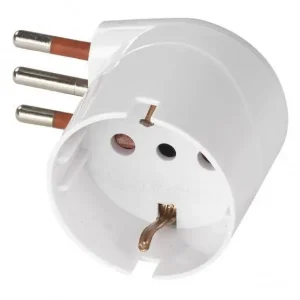 Offerta Lampo Adattatore Spina 10A Presa Schuko Angolata 250V Bianco