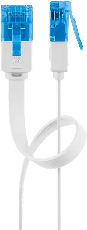 Cavo di Rete Patch Piatto in Rame Cat.6A UTP 10m Bianco Esclusivo