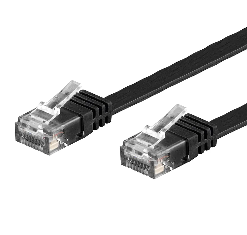 Prezzo Scontato Cavo di Rete Patch Piatto in Rame Cat.6 Nero UTP 10m