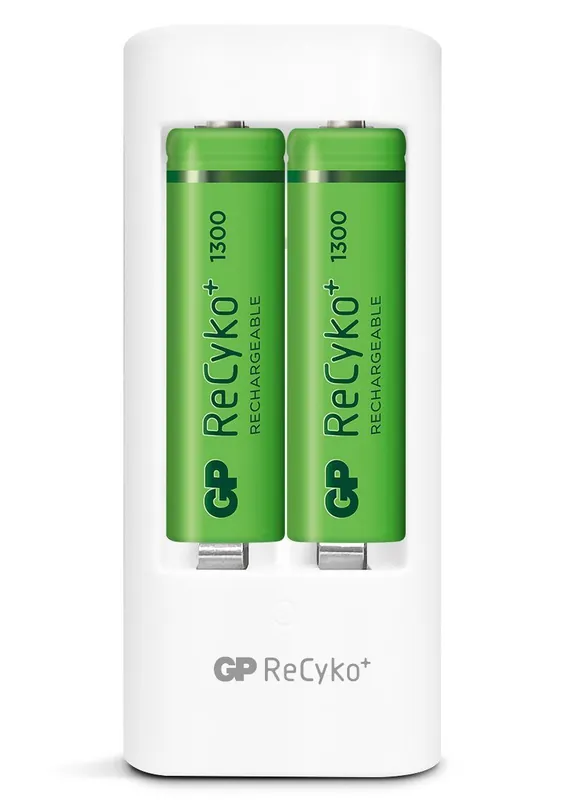 Caricabatterie 2 AA/AAA con 4 batterie AA 1300mAh USB bianco Offerta Lampo