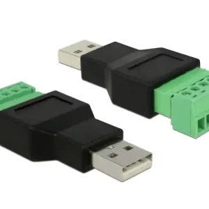 Reso Gratuito Adattatore Connettore USB A maschio a Morsettiera 5 pin da 2 pezzi