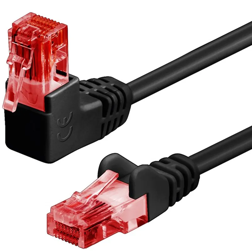 Acquista Ora Cavo di rete Patch Connettore Angolato 90° CCA Cat.6 UTP 0,25m Nero