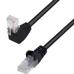 Quantità Limitata Cavo di Rete Patch Connettore Angolato 90° CCA Cat. 5E UTP 5m Nero