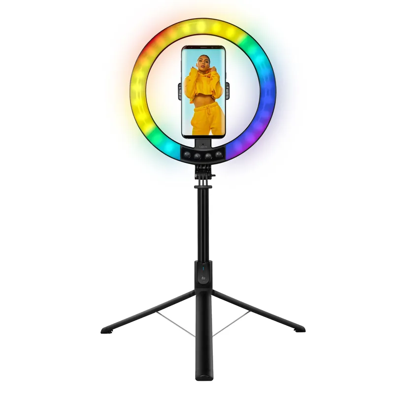 Prezzo Di Fabbrica Luce LED 26RGB Anello Ø25cm con Treppiede Estensibile Selfie Stick
