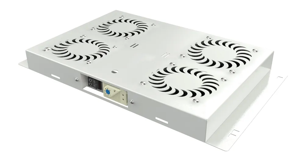 Kit di Ventilazione a Soffitto per Rack 19" IP55 4 Ventole Grigio Nuova Collezione
