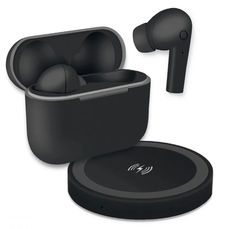 Offerta Del Giorno Cuffie Auricolari TWS Jive con Custodia di Ricarica USB-C™ e Pad Caricatore a Induzione Nero