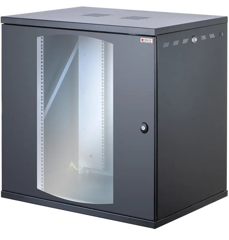 Armadio Rack 19" a Muro 13U P 600mm L 800mm Porta Vetro Nero Compra Oggi Stesso