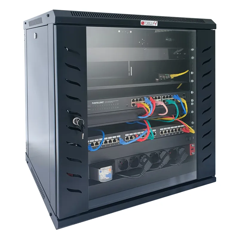 Armadio Rack 19" a Muro 12 Unità P.600 mm Flat Pack Nero Non Perdere